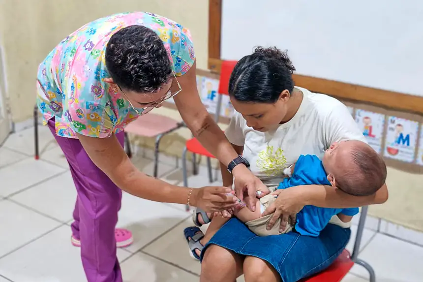 Vacinação infantil em Benevides foi reforçada com ação especial no Dia D da Campanha Nacional de Multivacinação