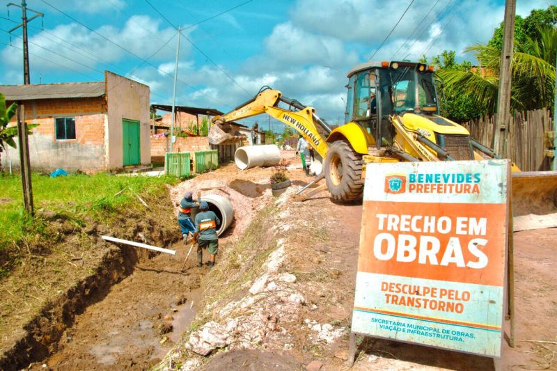 Prefeitura de Benevides amplia obras de drenagem no município 